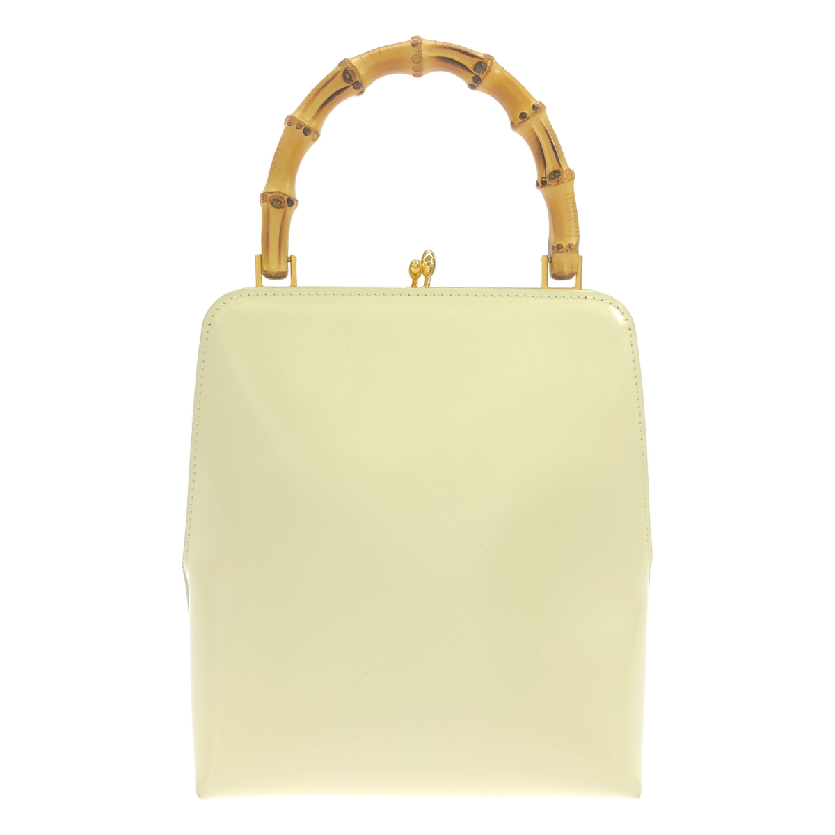 JIL SANDER / ジルサンダー Goji Bamboo Square / レザー ロゴ がま口 バンブー ハンドル バッグ