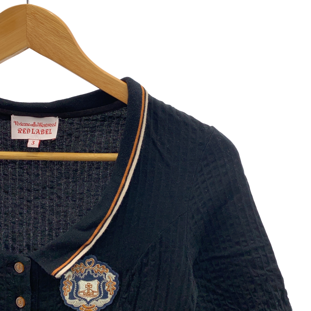 VIVIENNE WESTWOOD RED LABEL / ヴィヴィアンウエストウッドレッドレーベル ワッペン ストライプ ポロワンピース