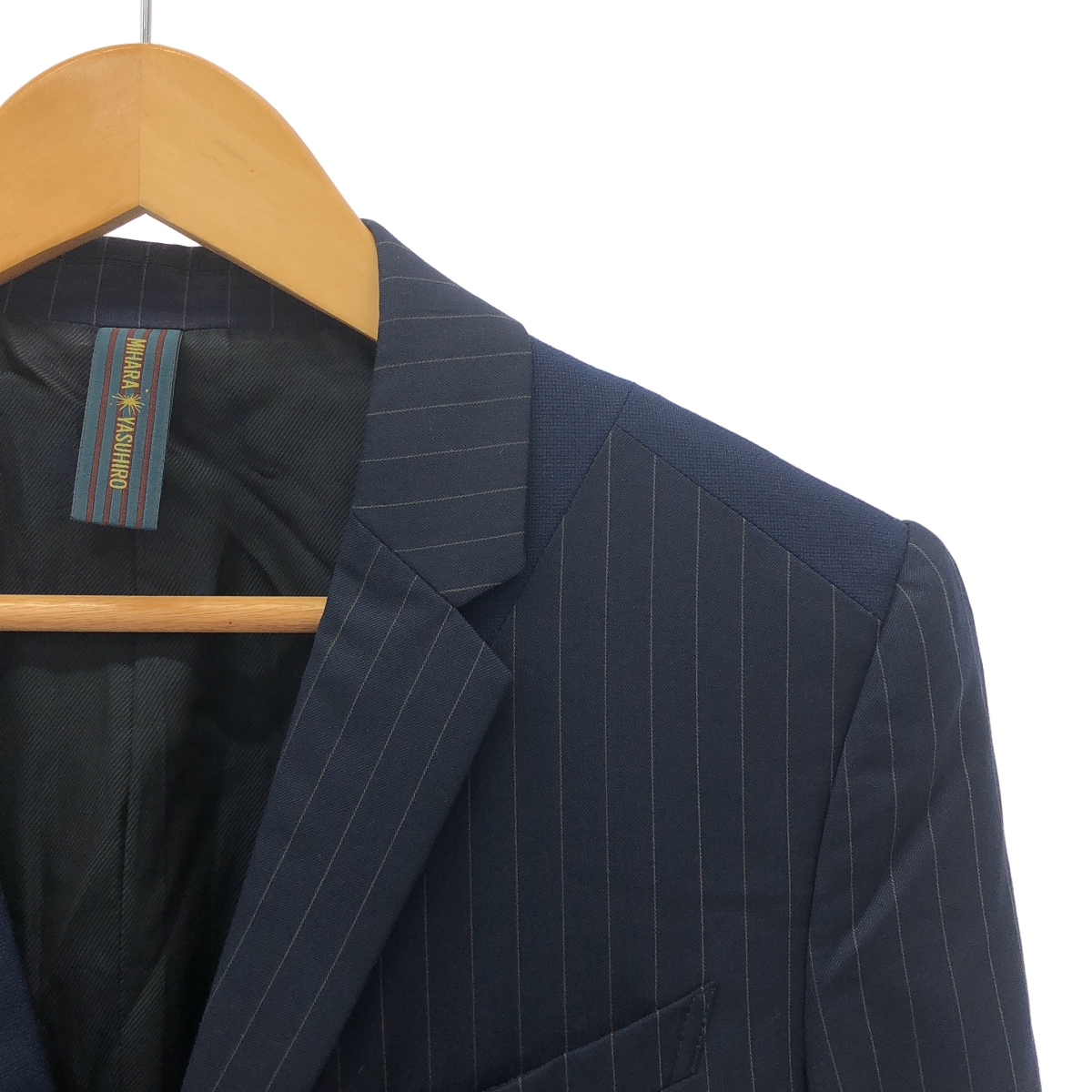 MIHARA YASUHIRO / ミハラヤスヒロ セットアップ ウール ストライプ パネル切替 2B テーラードジャケット スラックス