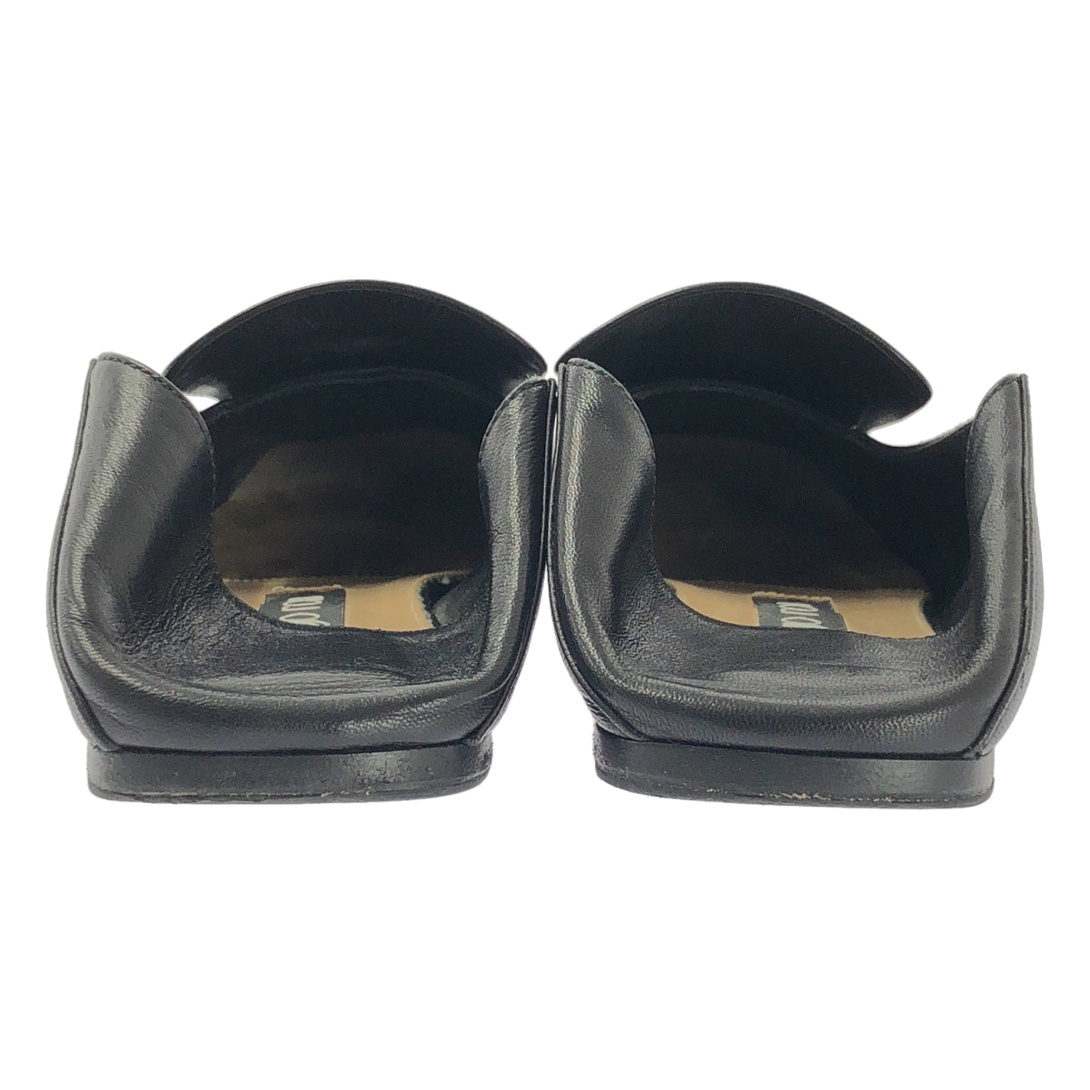 sergio rossi / セルジオロッシ sr1 Slipper / レザー ロゴプレート スクエアトゥ ローファー