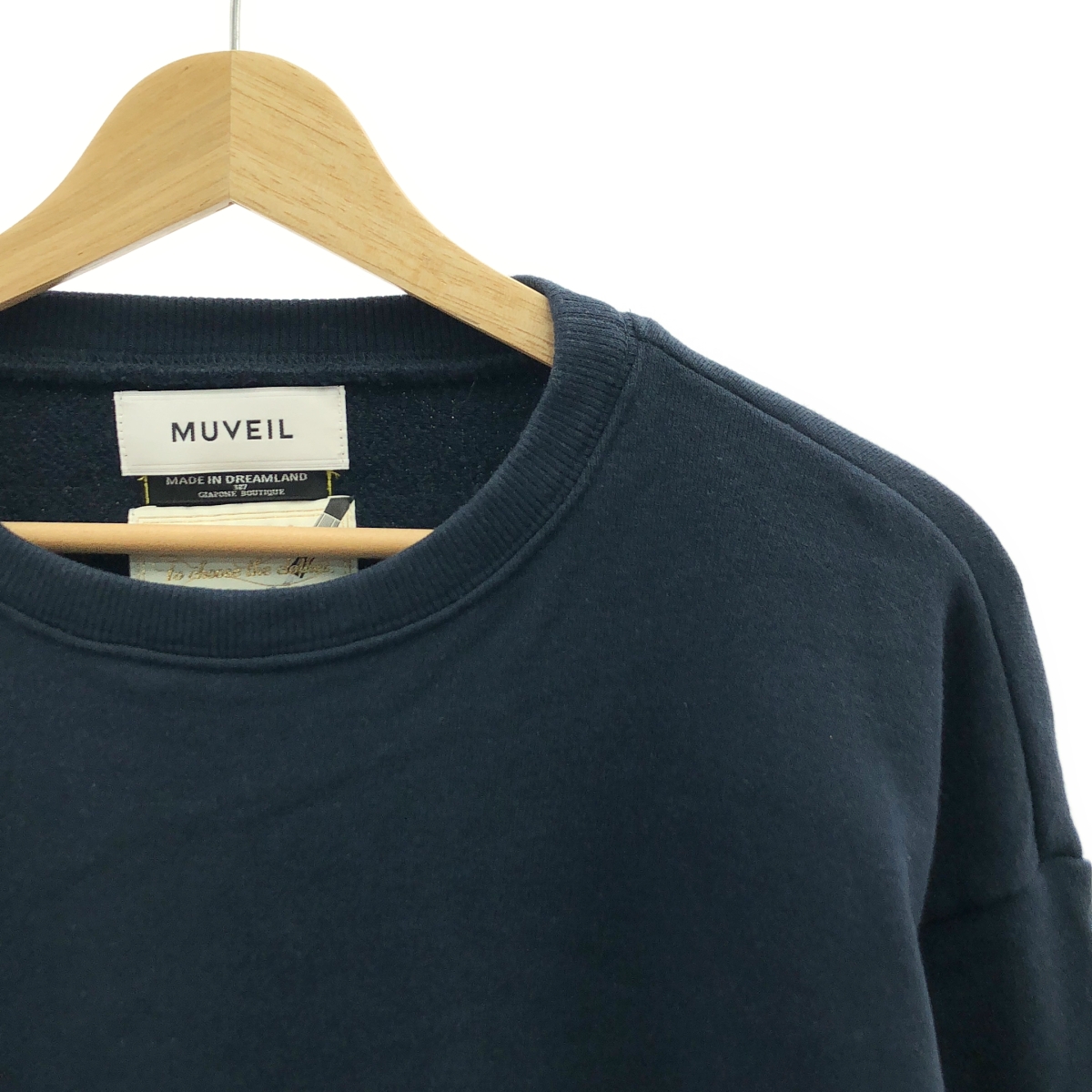 MUVEIL / ミュベール シャツ ドッキング 裏毛プルオーバー トレーナー