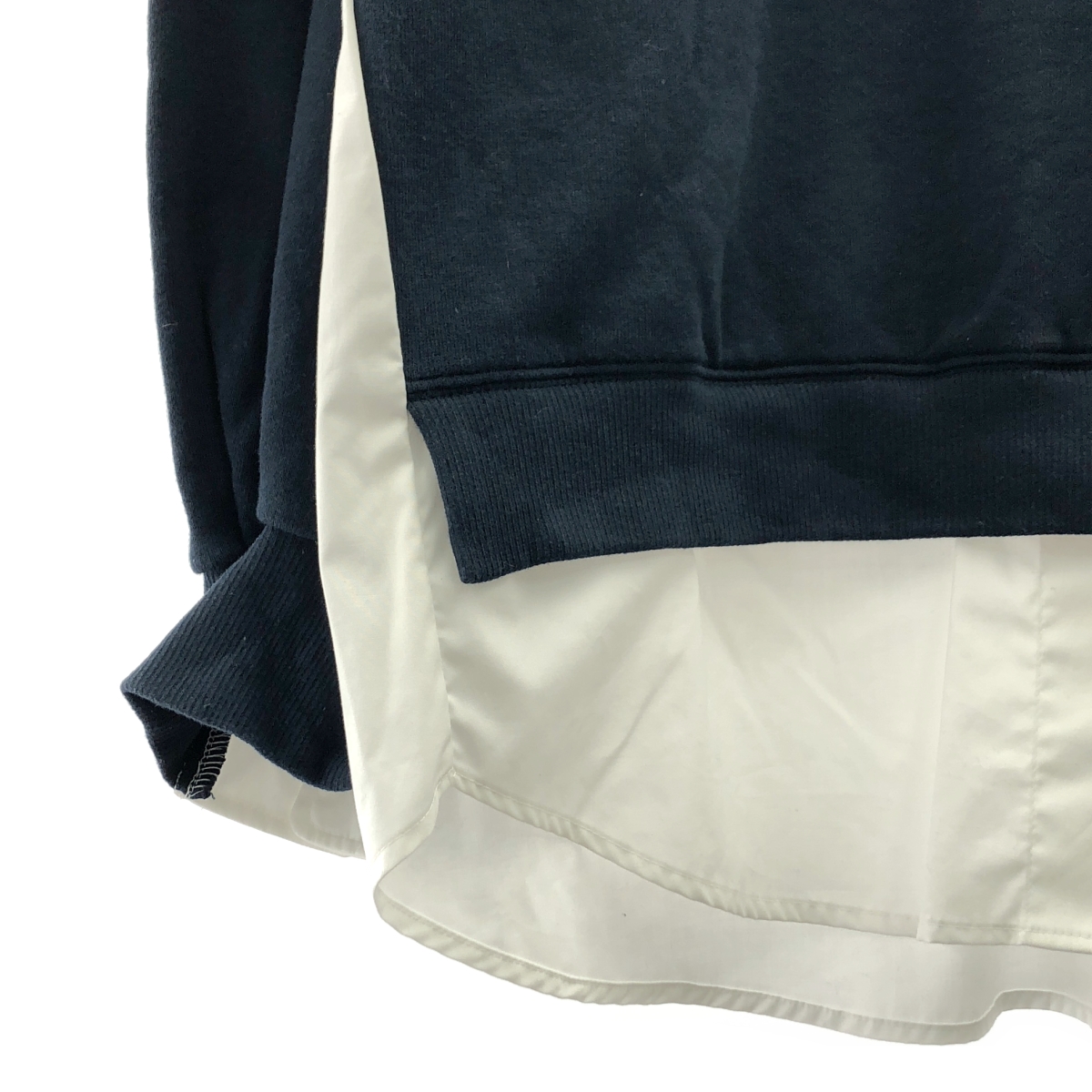 MUVEIL / ミュベール シャツ ドッキング 裏毛プルオーバー トレーナー