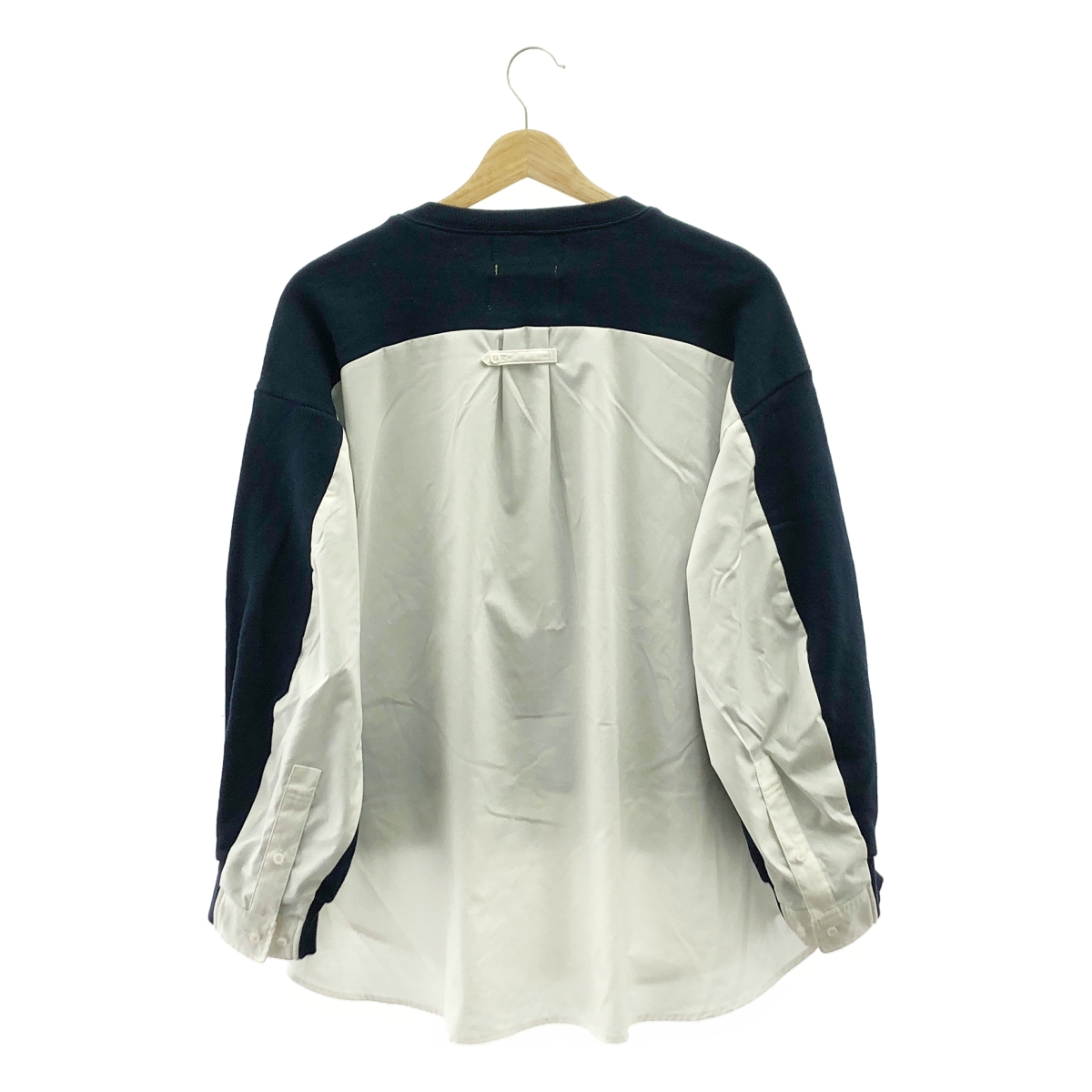 MUVEIL / ミュベール シャツ ドッキング 裏毛プルオーバー トレーナー