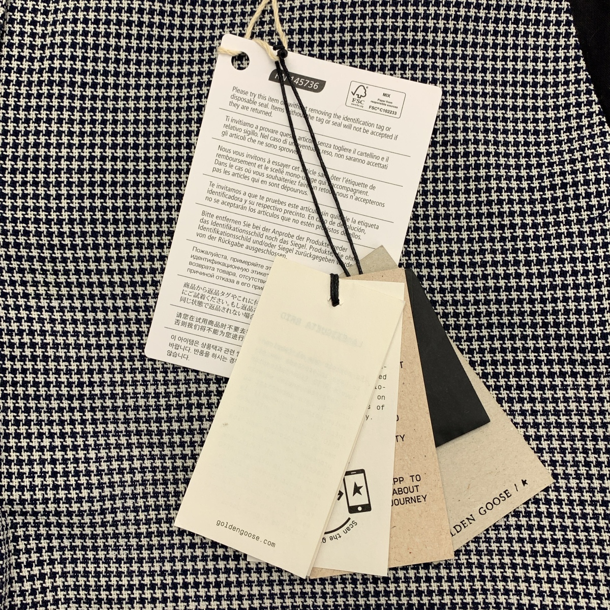 GOLDEN GOOSE / ゴールデングース カットオフ 千鳥格子 ストレートパンツ