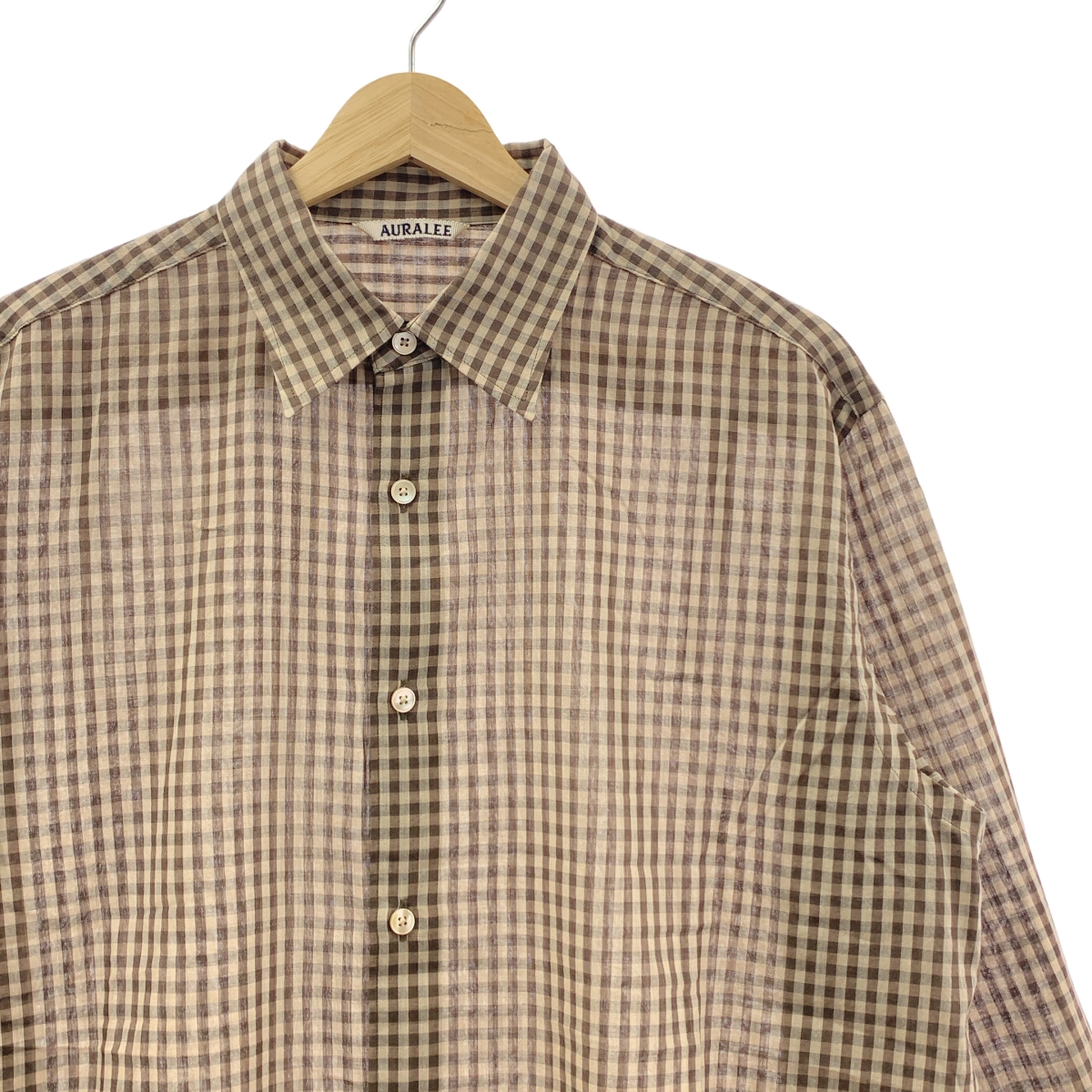 AURALEE / オーラリー AIRY LIGHT COTTON CHECK BIG SHIRT エアリーライトコットン チェック ビッグ シャツ