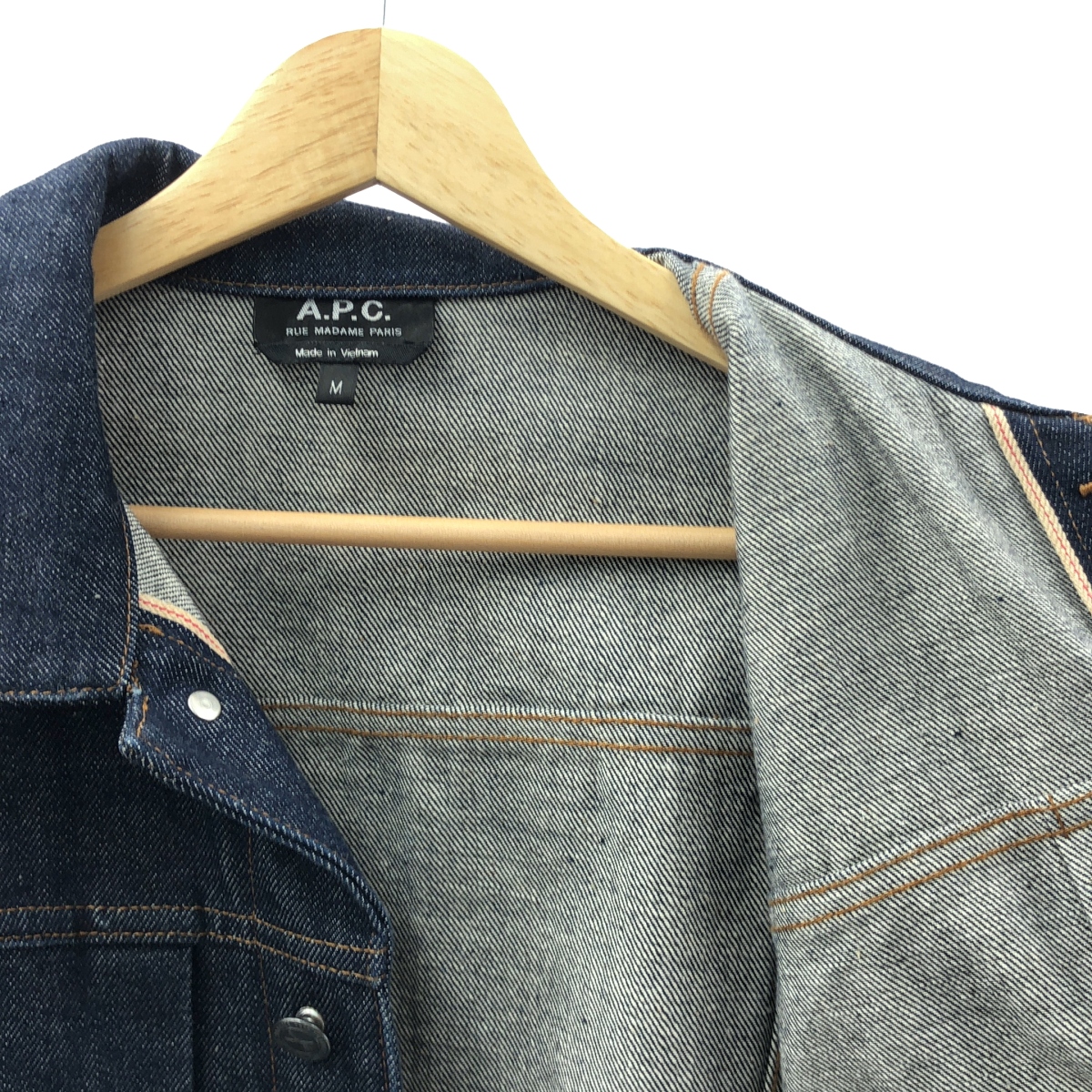 A.P.C. / アーペーセー ポケット付き セルビッチ 濃紺デニム ジャケット