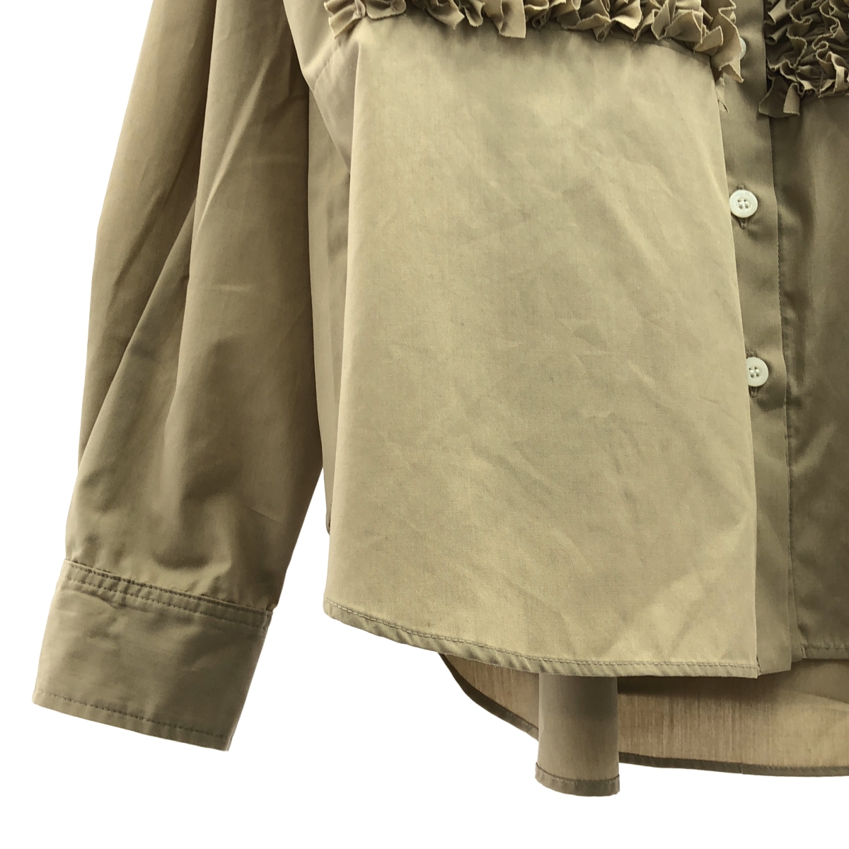 その他 kale frill shirt / ケールフリル ノーカラー シャツ ブラウス