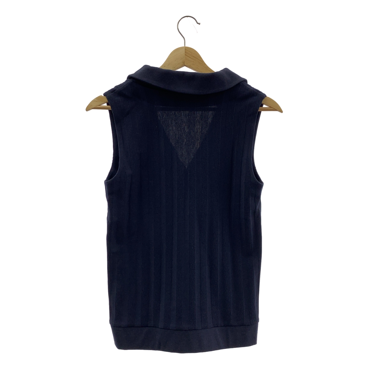 その他 Stripes Knit Sleeveless TOP オープンカラー ノースリーブ ニット カットソー