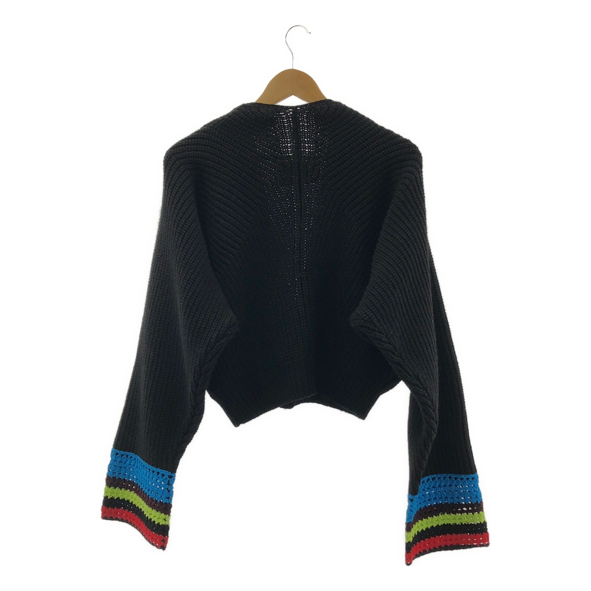 PONTI / ポンティ ウール メタルボタン クロシェ ニット カーディガン