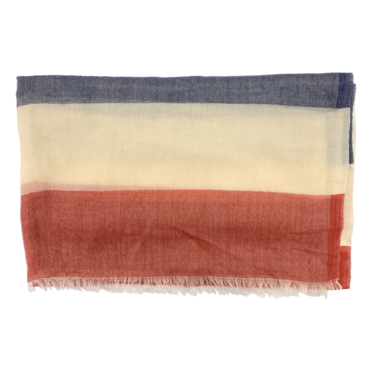 その他 カシミヤ シルク トリコロール フリンジ 大判 ストール マフラー / ユニセックス