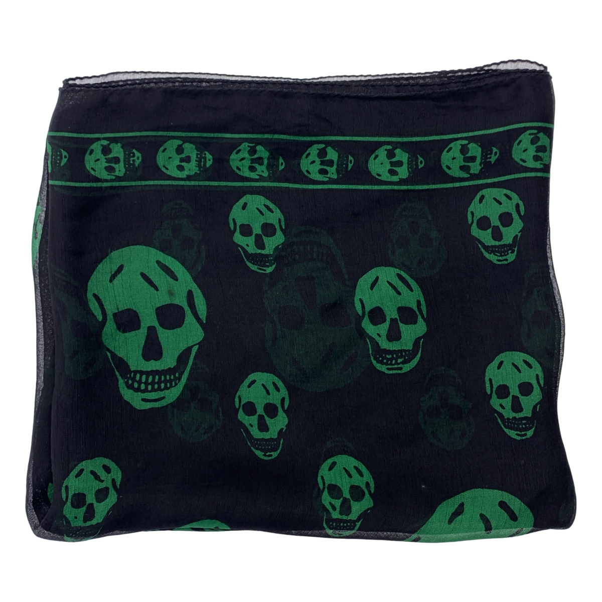 ALEXANDER MCQUEEN / アレキサンダーマックイーン スカルプリント 大判 シルク スカーフ ストール