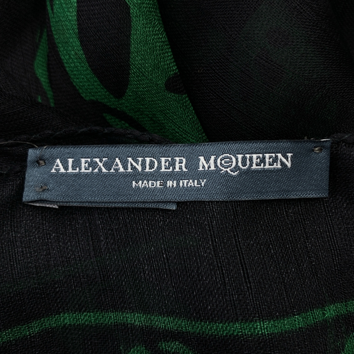 ALEXANDER MCQUEEN / アレキサンダーマックイーン スカルプリント 大判 シルク スカーフ ストール