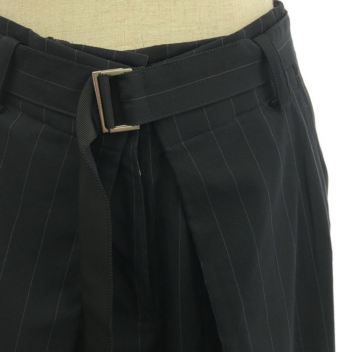 sacai / サカイ ストライプ サイドライン シースルーワイドロングパンツ