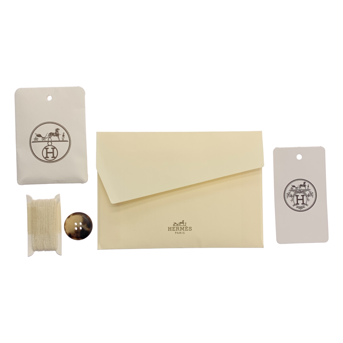 HERMES / エルメス ウール カシミヤ 肩ボタン シェーヌダンクル柄 ニット