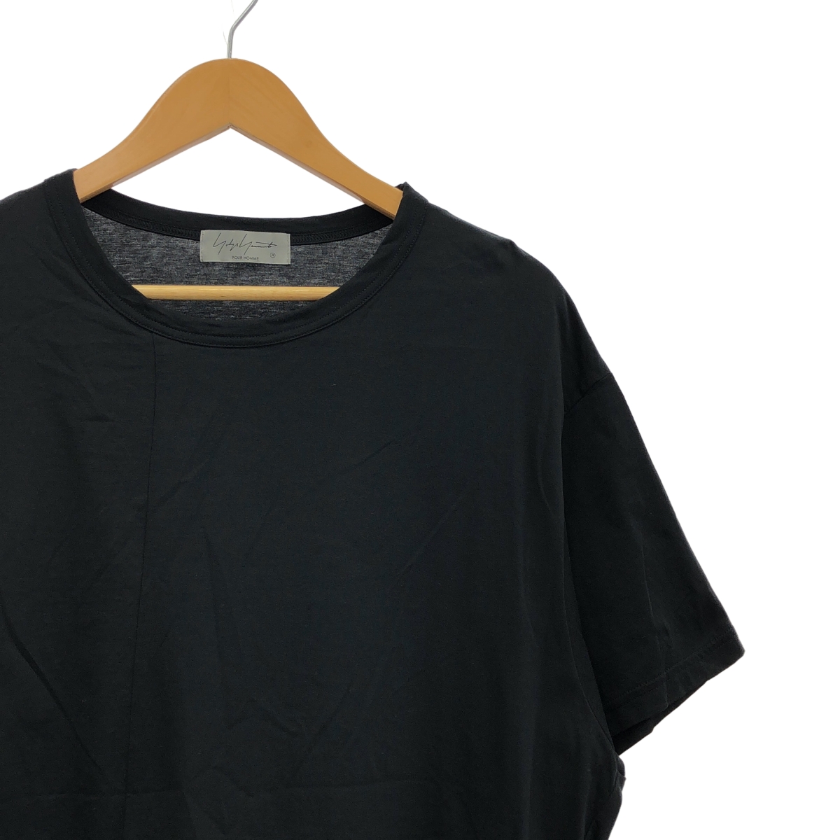 YOHJI YAMAMOTO POUR HOMME / ヨウジヤマモトプールオム コットン アシメ裾半袖 カットソー