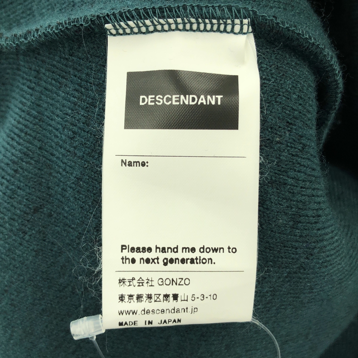 DESCENDANT / ディセンダント ボア オーバーシルエット ロゴ クルーネック スウェット