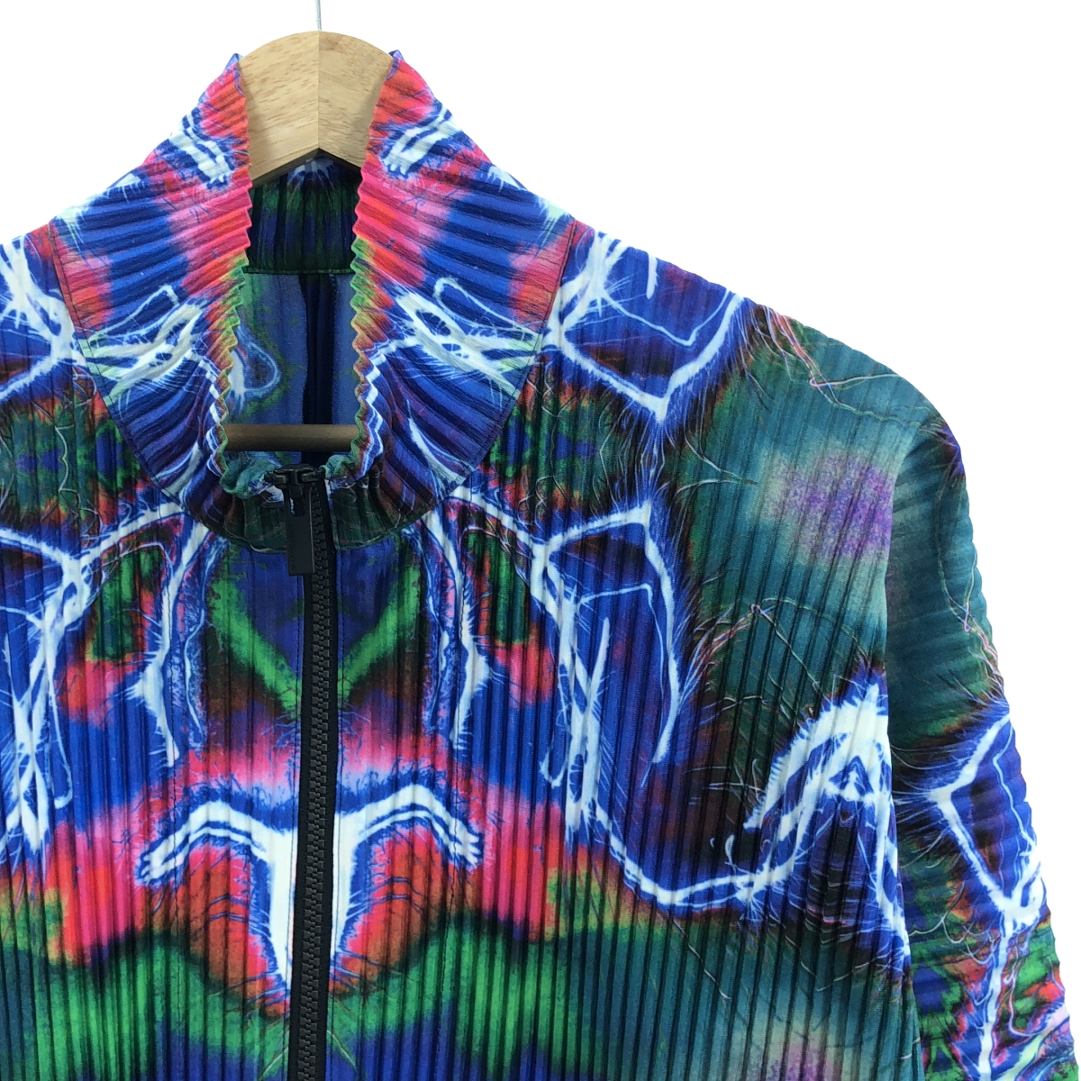 ISSEY MIYAKE MEN / イッセイミヤケメン 総柄 プリーツ ジップアップ ジャケット