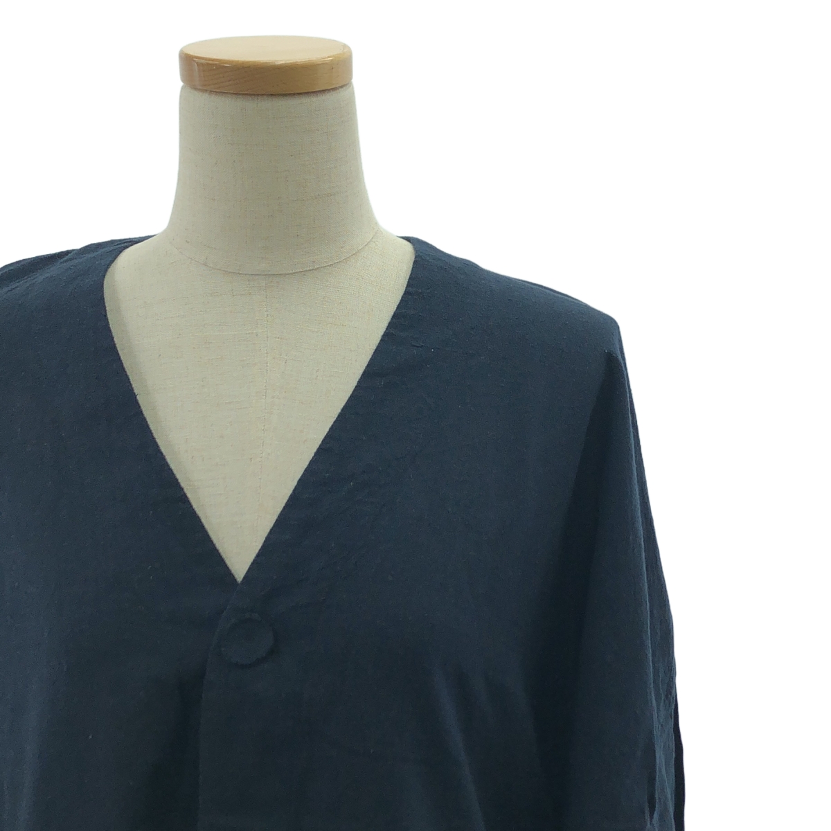 Babaghuri Jurgen Lehl / ババグーリヨーガンレール コットン ノーカラー エンブロイダリー ポケット付き ロングコート