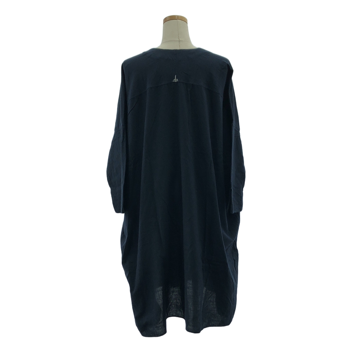 Babaghuri Jurgen Lehl / ババグーリヨーガンレール コットン ノーカラー エンブロイダリー ポケット付き ロングコート