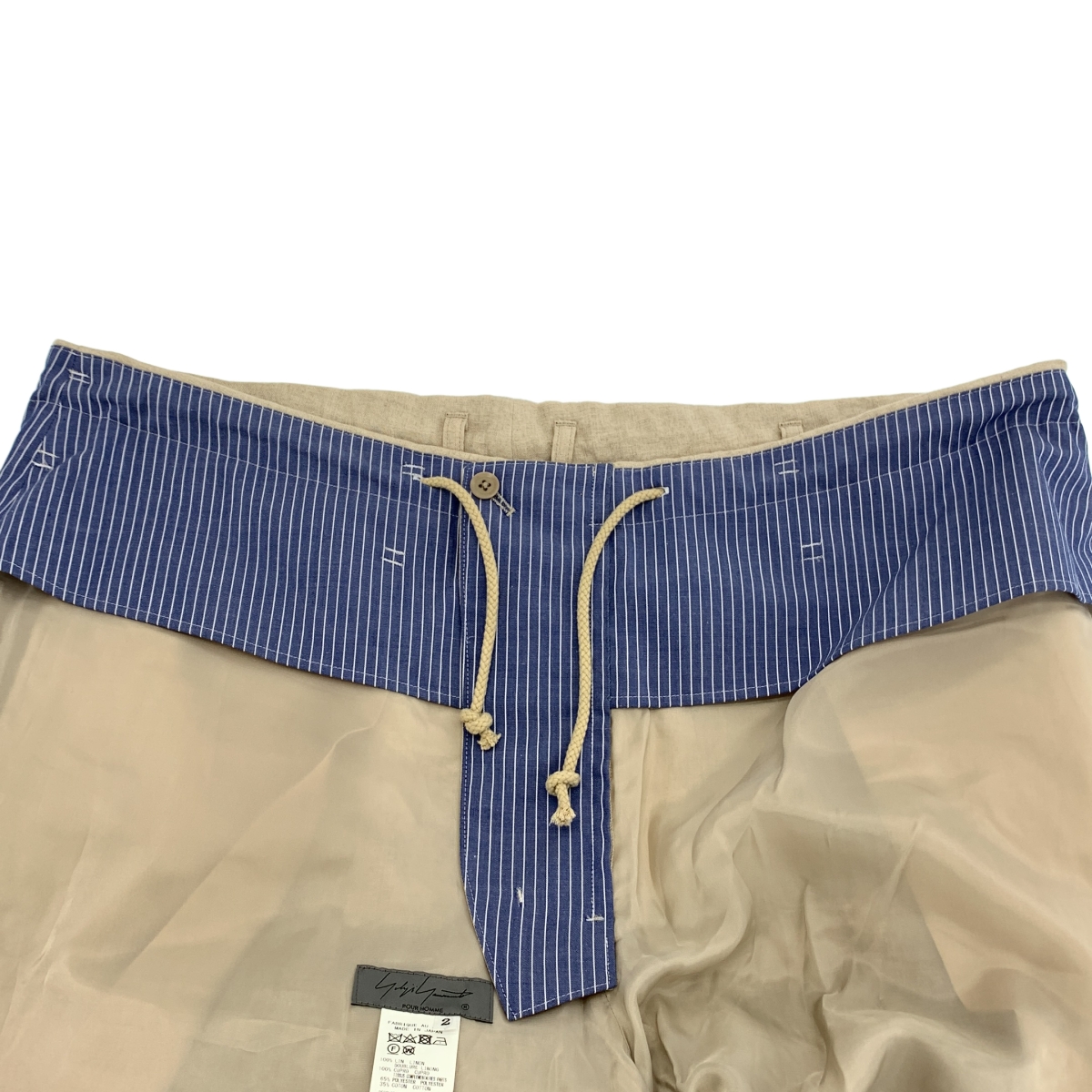 YOHJI YAMAMOTO POUR HOMME / ヨウジヤマモトプールオム Look7 U-LADY PRINT PANTS / ドローストリング ワイド パンツ