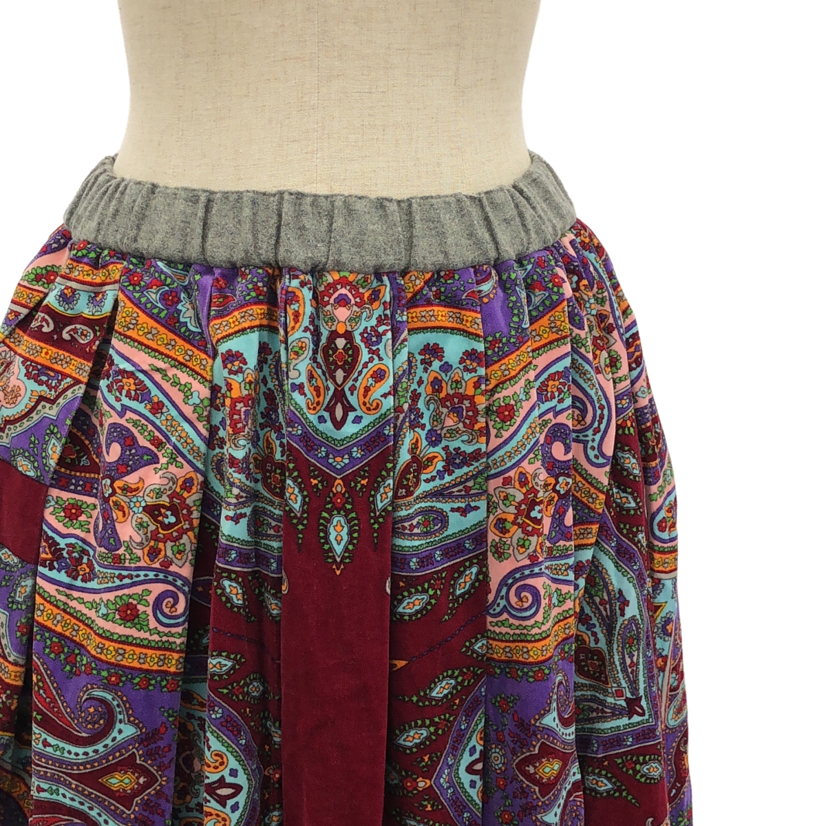 COMME des GARCONS / コムデギャルソン コットン 総柄 ウエストゴム ロングスカート