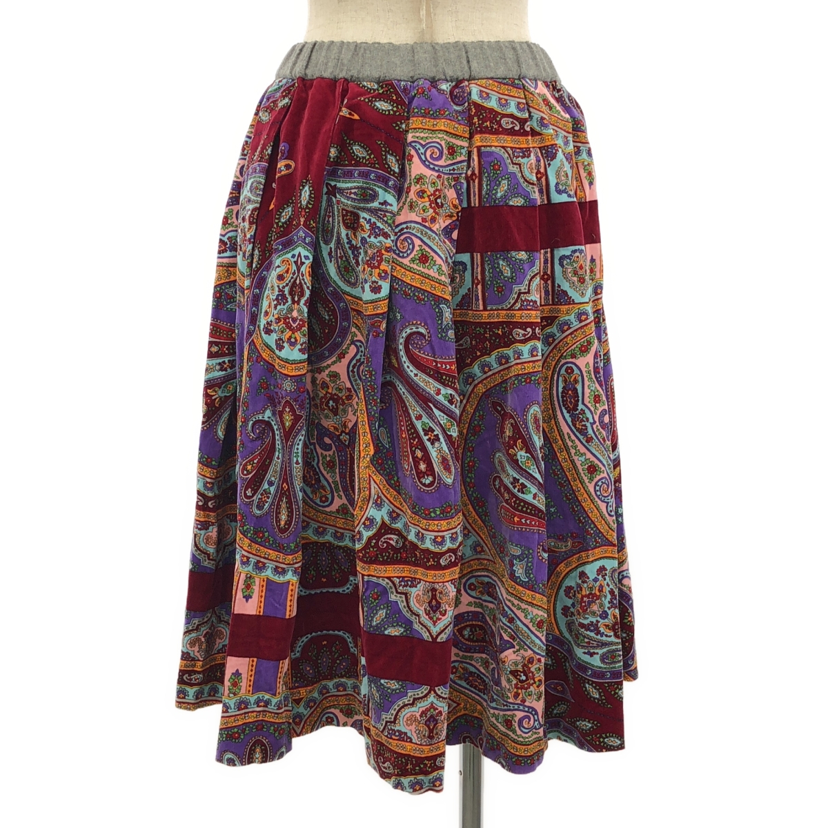 COMME des GARCONS / コムデギャルソン コットン 総柄 ウエストゴム ロングスカート