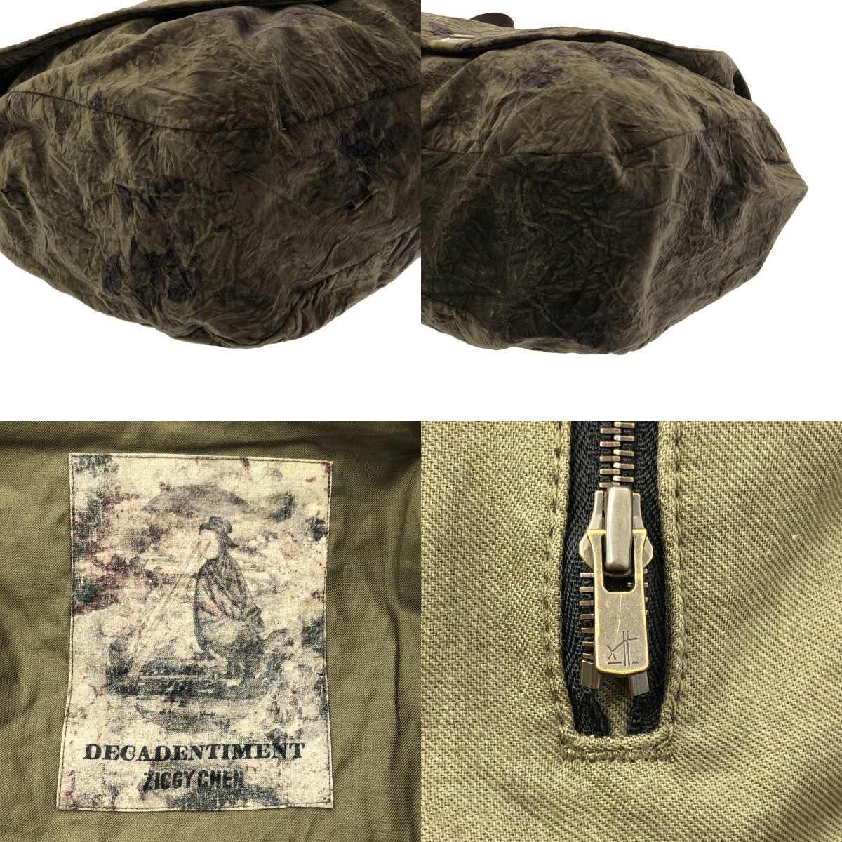 ziggy chen / ジギーチェン メッセンジャー フラップ レザー ショルダーバッグ