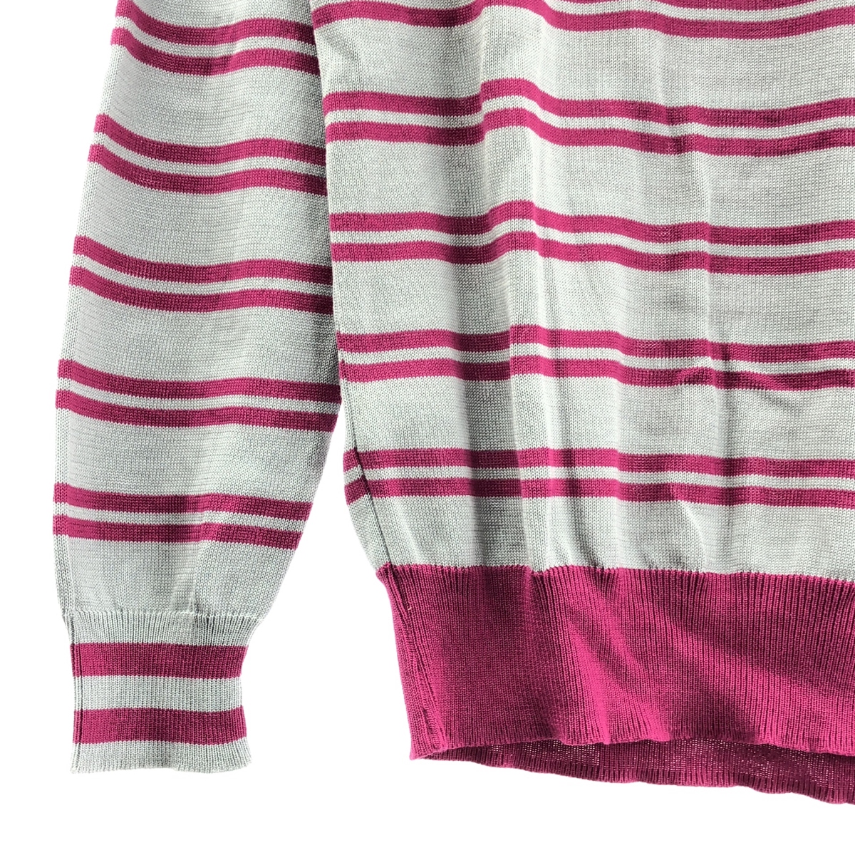 White Mountaineering / ホワイトマウンテニアリング シルク混 ボーダー Vネックニット