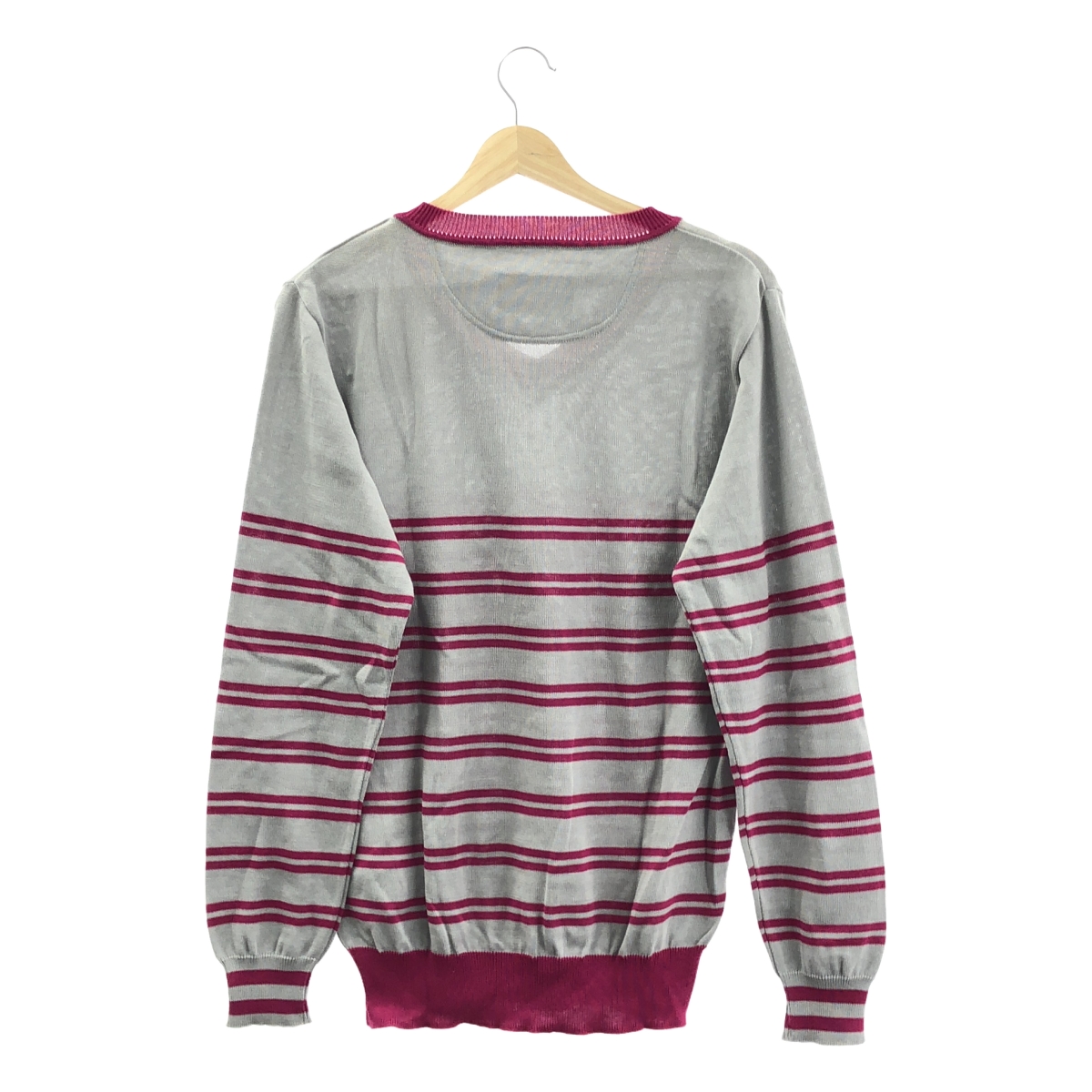 White Mountaineering / ホワイトマウンテニアリング シルク混 ボーダー Vネックニット