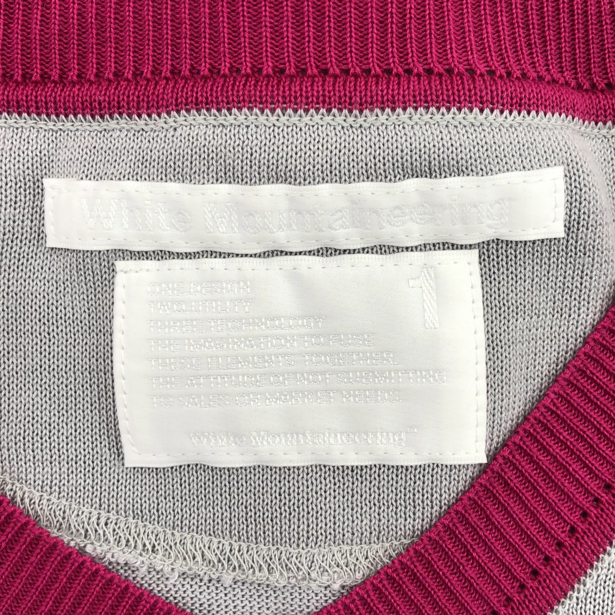 White Mountaineering / ホワイトマウンテニアリング シルク混 ボーダー Vネックニット