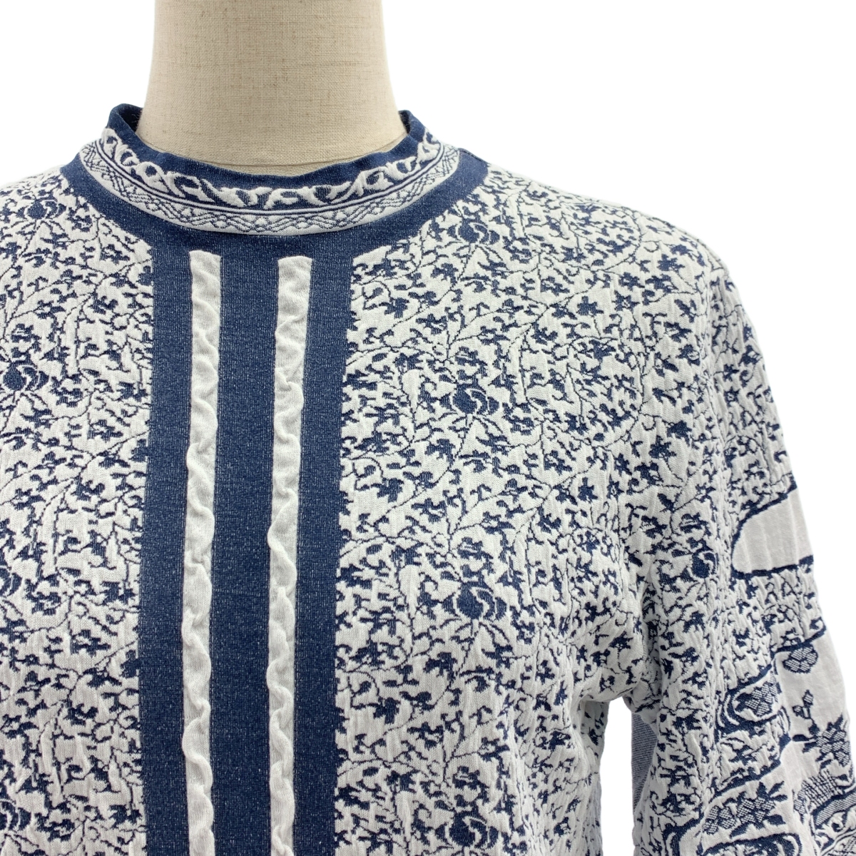 Mame Kurogouchi / マメクロゴウチ Landscape Graphic Sheer Knitted Crew Neck Top / 伊勢丹新宿別注 ジャガード クルーネック トップス