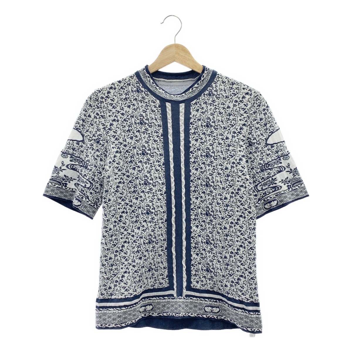 Mame Kurogouchi / マメクロゴウチ Landscape Graphic Sheer Knitted Crew Neck Top / 伊勢丹新宿別注 ジャガード クルーネック トップス