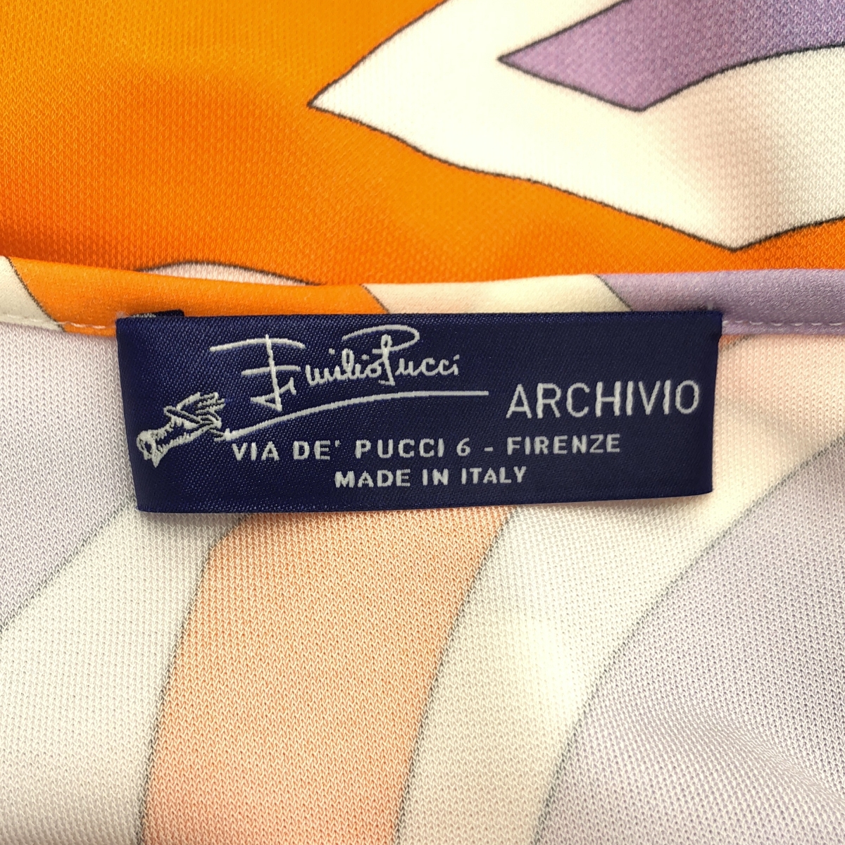 EMILIO PUCCI / エミリオプッチ レーヨン 総柄 アシンメトリー フリル装飾 ブラウス トップス