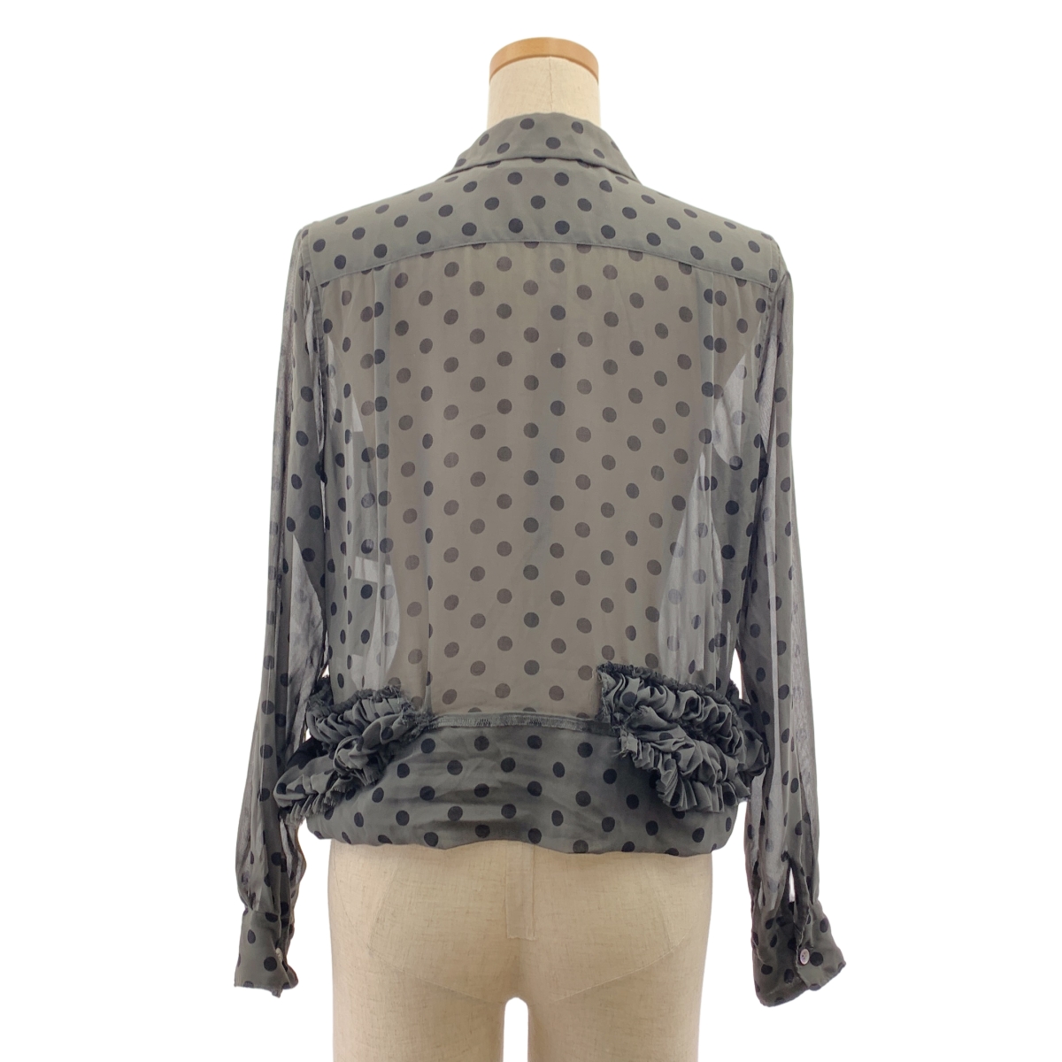 COMME des GARCONS / コムデギャルソン シアー ドット ドッキング ラウンドカラー シャツ