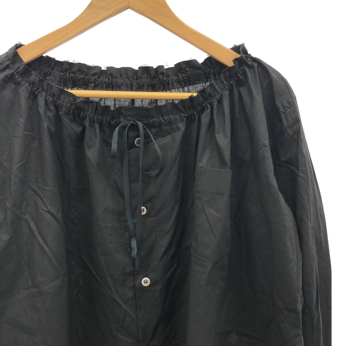 COMME des GARCONS / コムデギャルソン ギャザーネック コットン フレア ブラウス