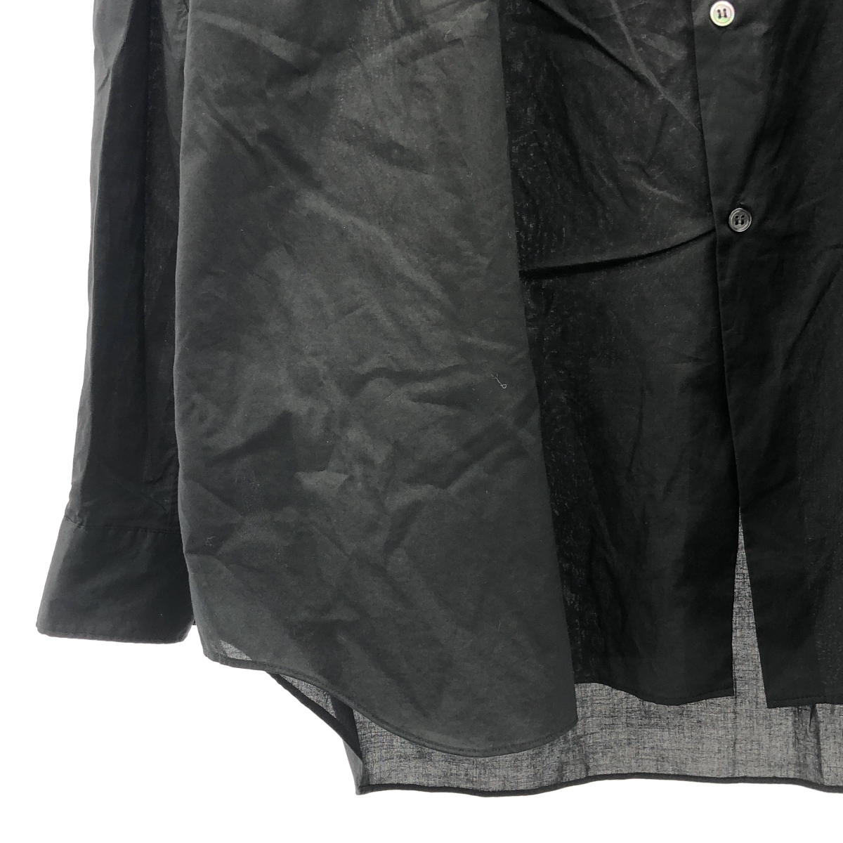 COMME des GARCONS / コムデギャルソン ギャザーネック コットン フレア ブラウス