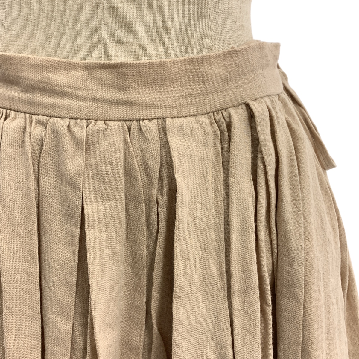 YAECA WRITE / ヤエカライト S/CHERRYE BLOSSOMS リネン コットン タック スカート