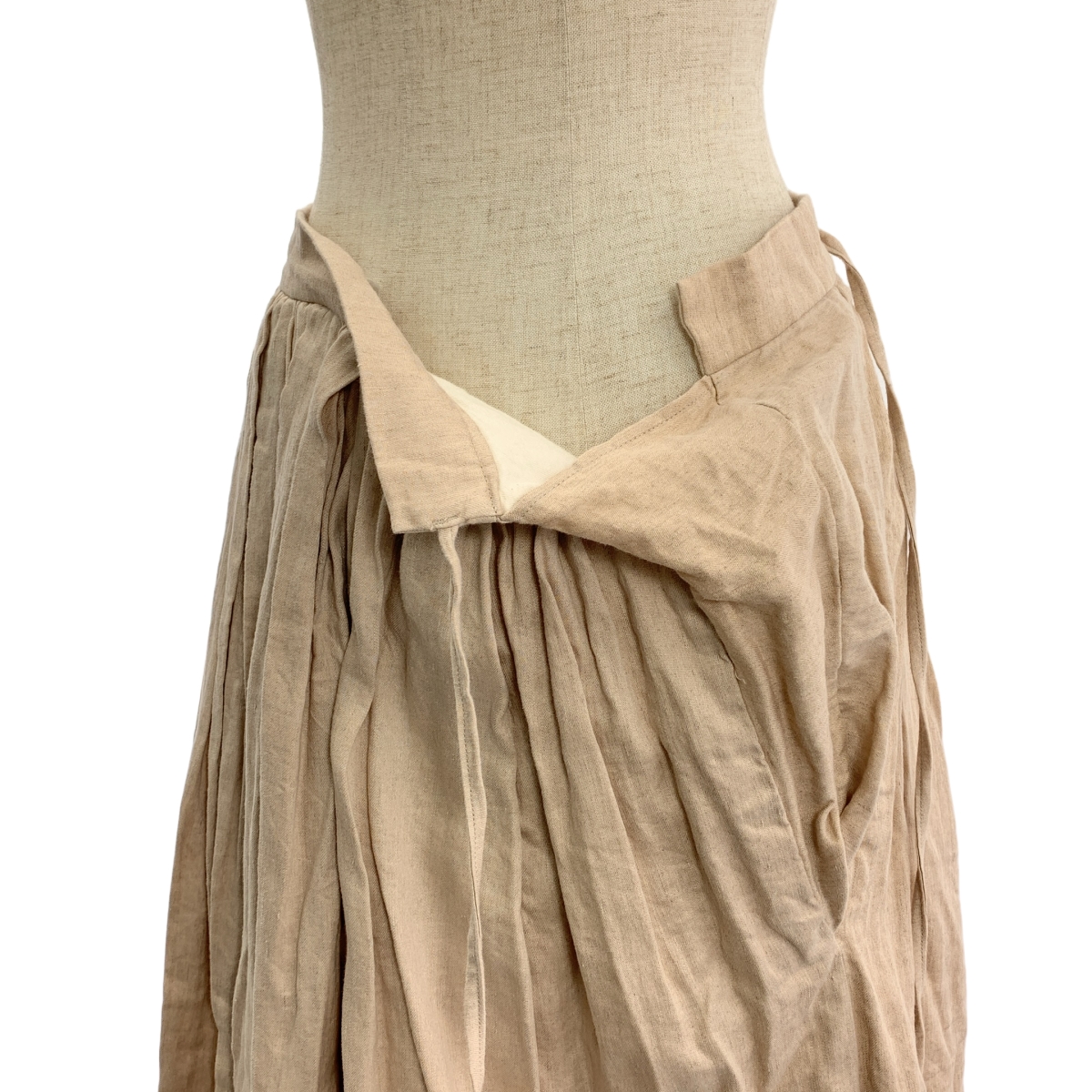 YAECA WRITE / ヤエカライト S/CHERRYE BLOSSOMS リネン コットン タック スカート