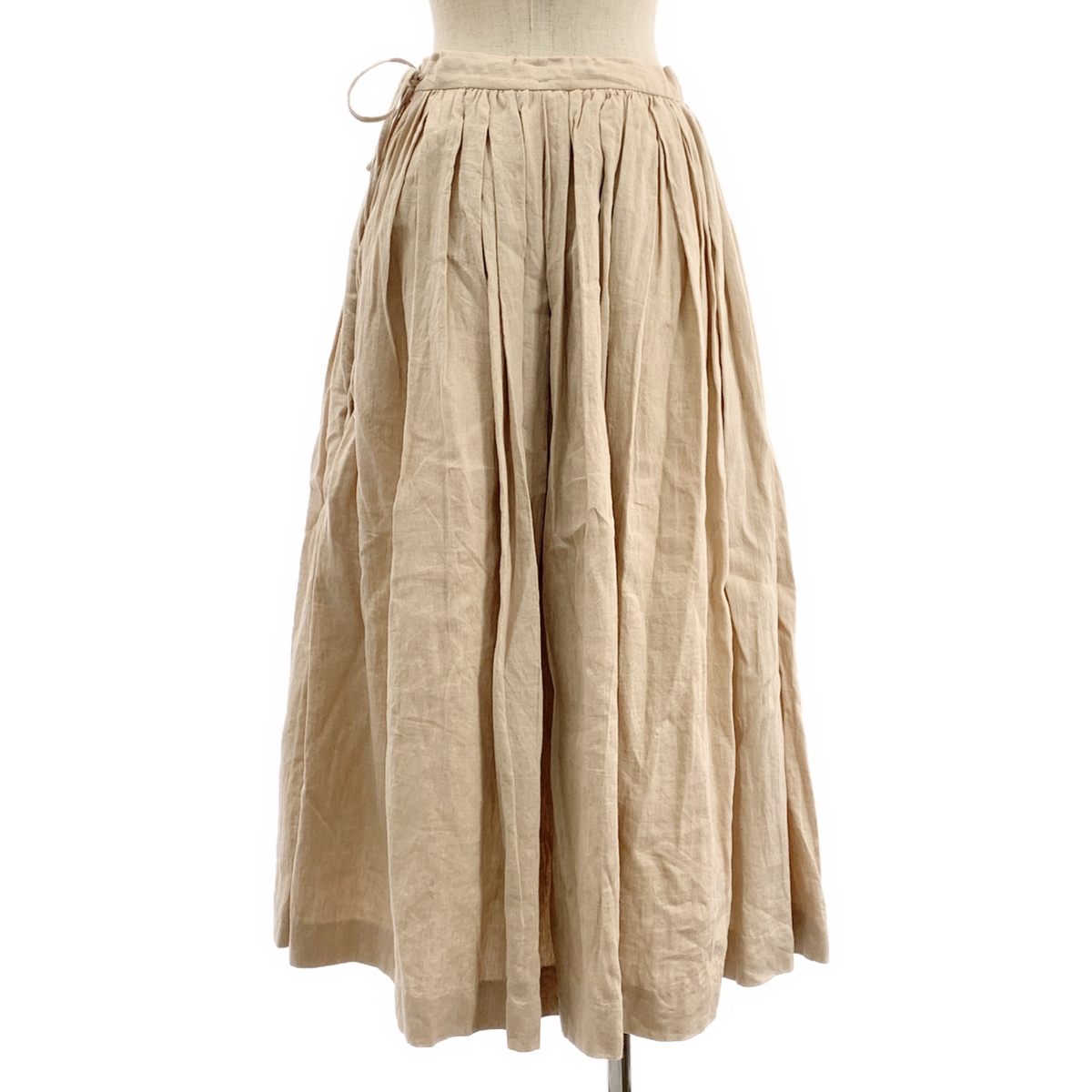 YAECA WRITE / ヤエカライト S/CHERRYE BLOSSOMS リネン コットン タック スカート