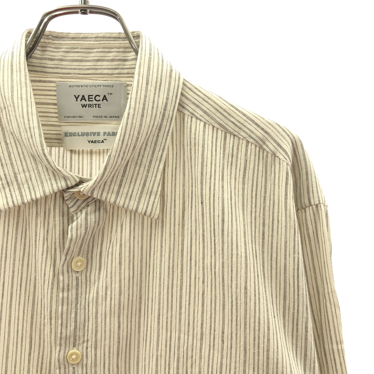 YAECA WRITE / ヤエカライト コットン リネン ストライプ シャツ