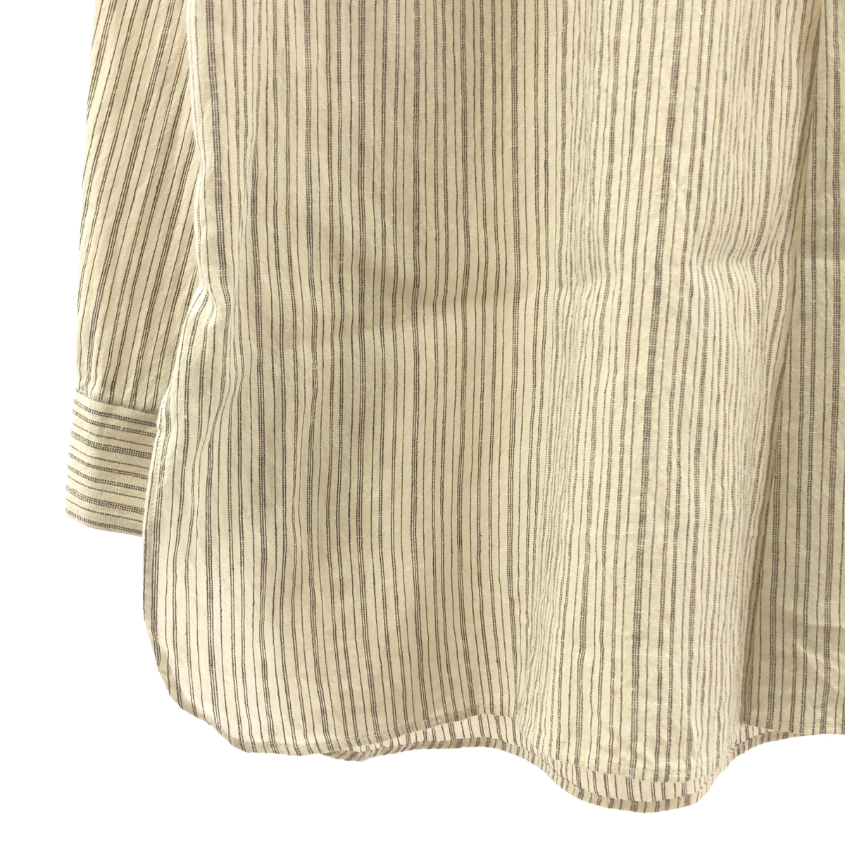 YAECA WRITE / ヤエカライト コットン リネン ストライプ シャツ