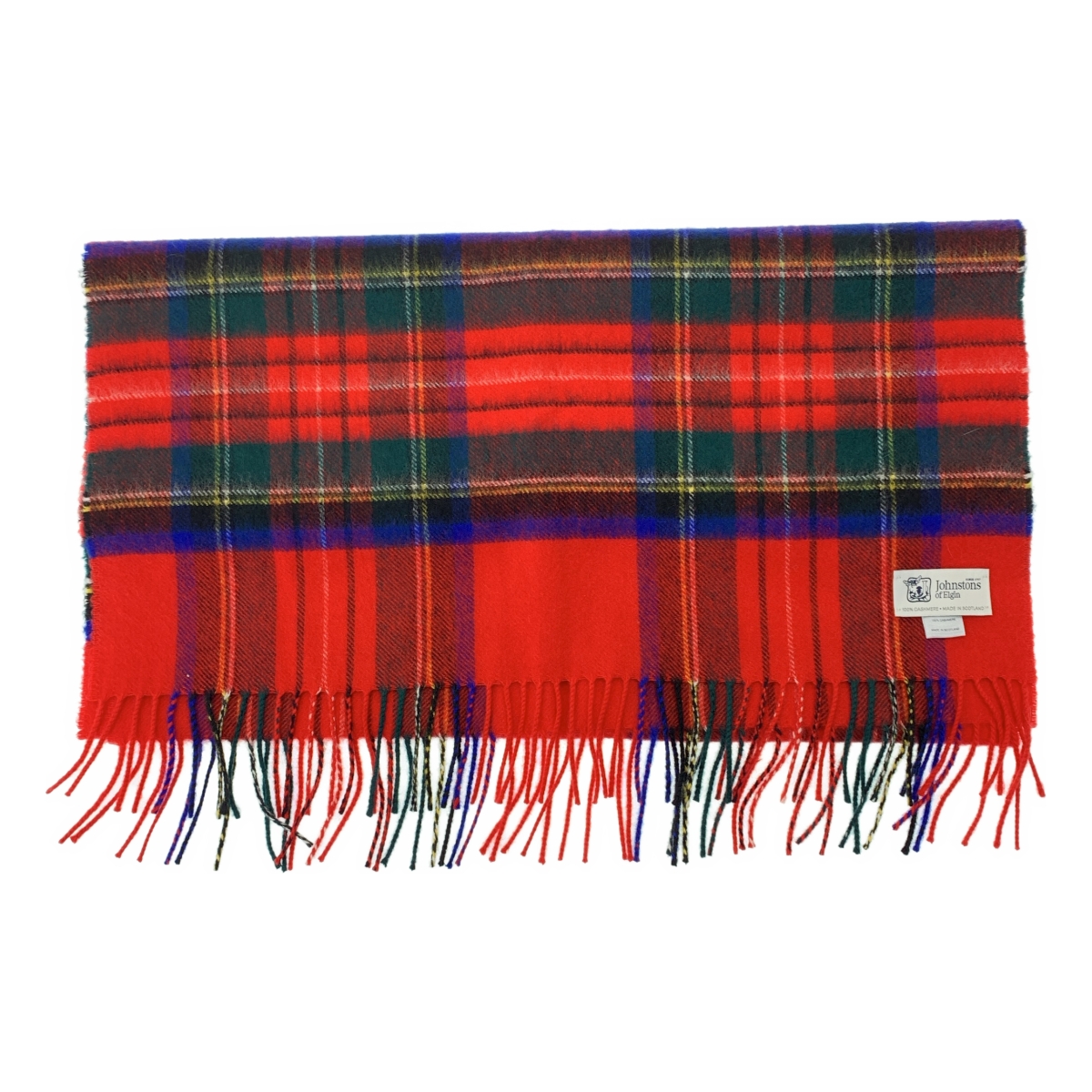 JOHNSTONS OF ELGIN / ジョンストンズオブエルガン cashmere 100% / カシミヤ タータンチェック フリンジ ストール マフラー / ユニセックス