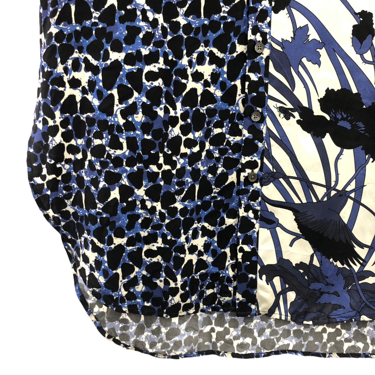 BANANATIME / バナナタイム silk 100% / シルク 総柄 バンドカラー ドレス ワンピース