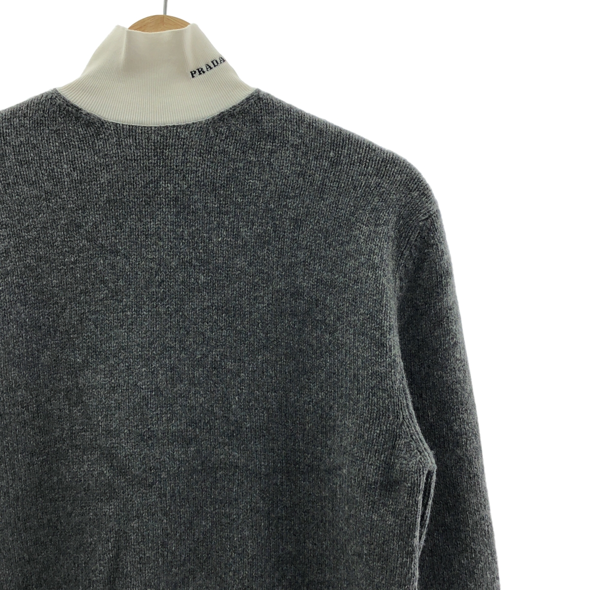 PRADA / プラダ ウール カシミヤ混 ロゴ ハイネック ニット