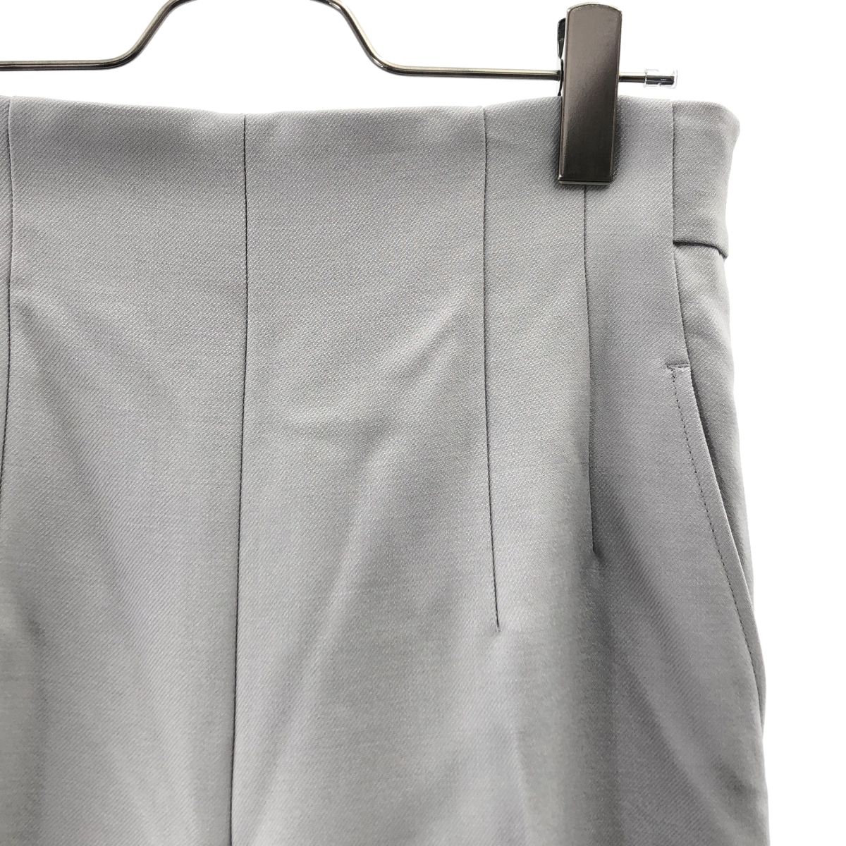 Mame Kurogouchi / マメクロゴウチ サイドジップ ハイウエストセンター クリース ウール パンツ