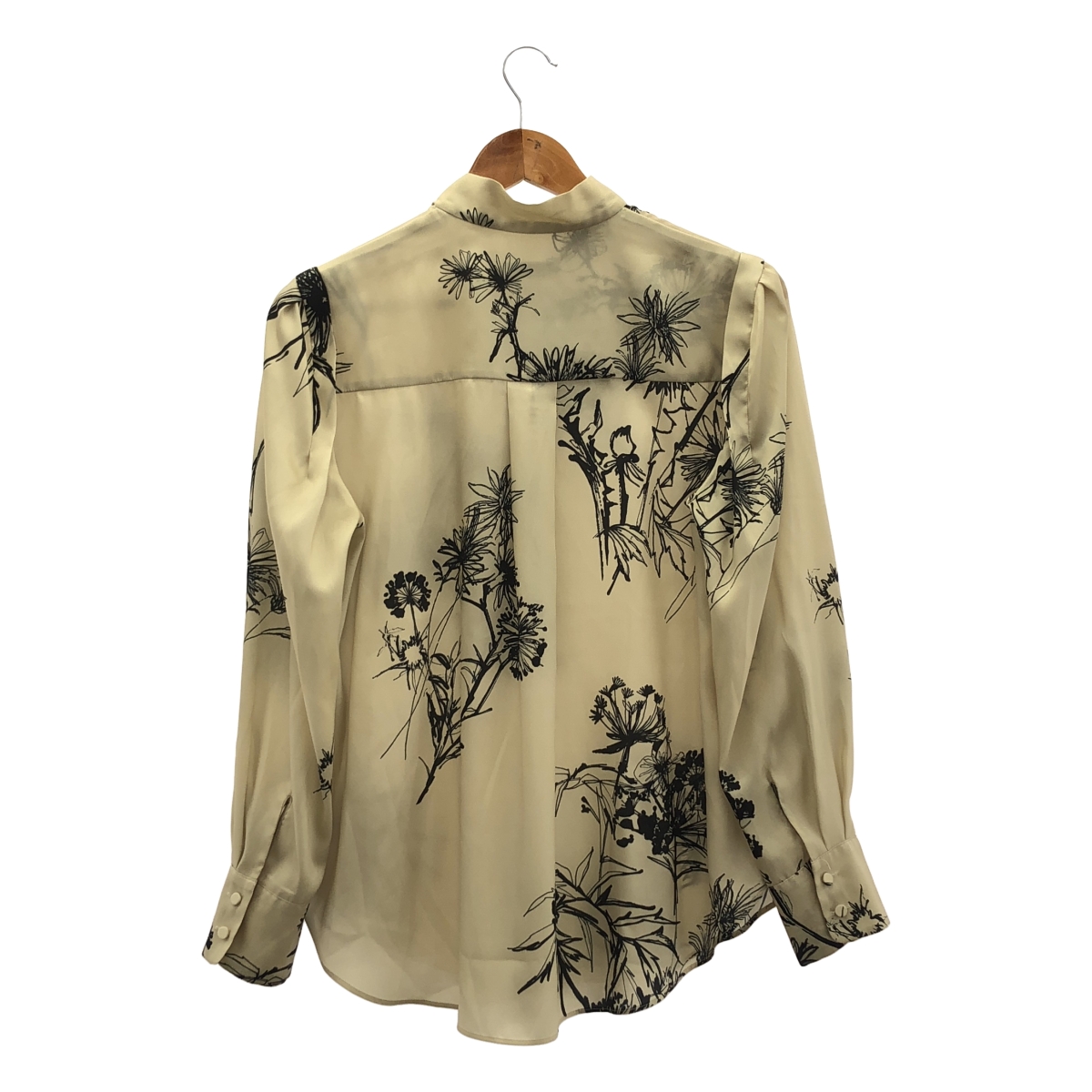 その他 フラワープリント ボウタイ ブラウス