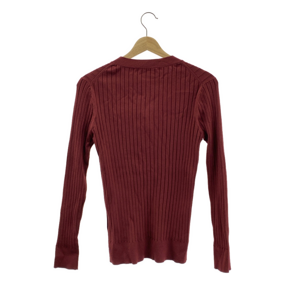 その他 ワイドリブ Vネック ニットカーディガン