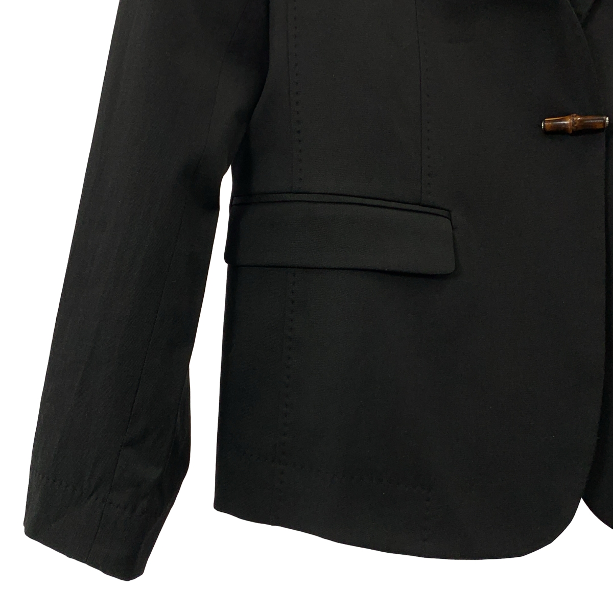 GUCCI / グッチ セットアップ / バンブーロゴボタン 1B テーラードジャケット GGロゴ総裏地 / ロゴジップ スリット スカート