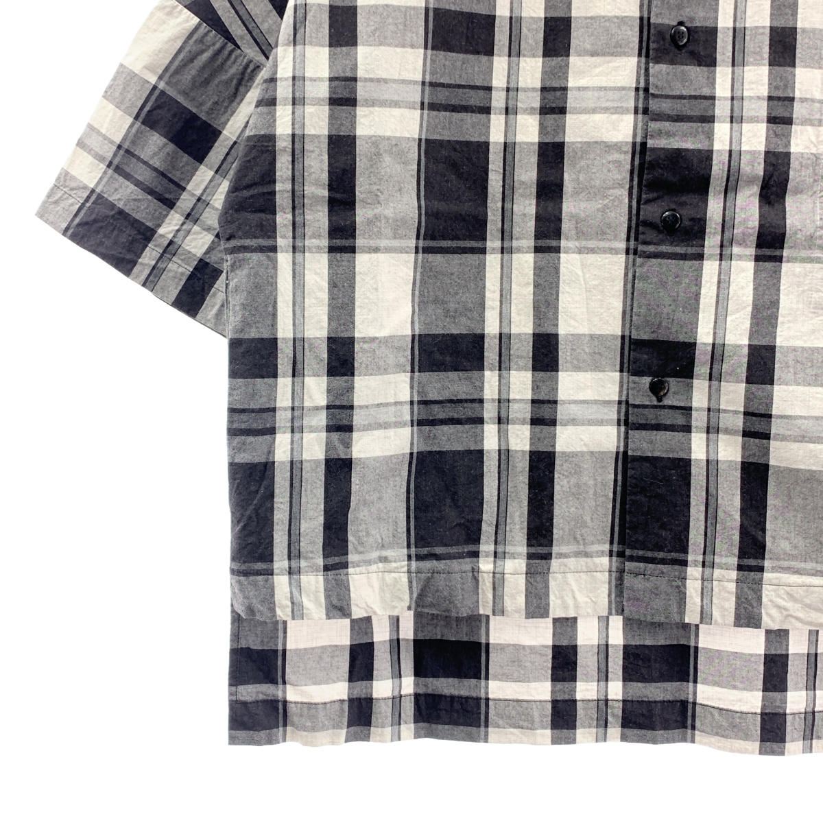 SUNSEA / サンシー コットン チェック オープンカラーシャツ