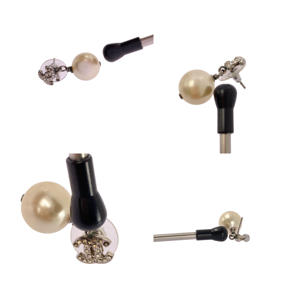 CHANEL / シャネル 2ペア ココマーク ラインストーン パール ピアス